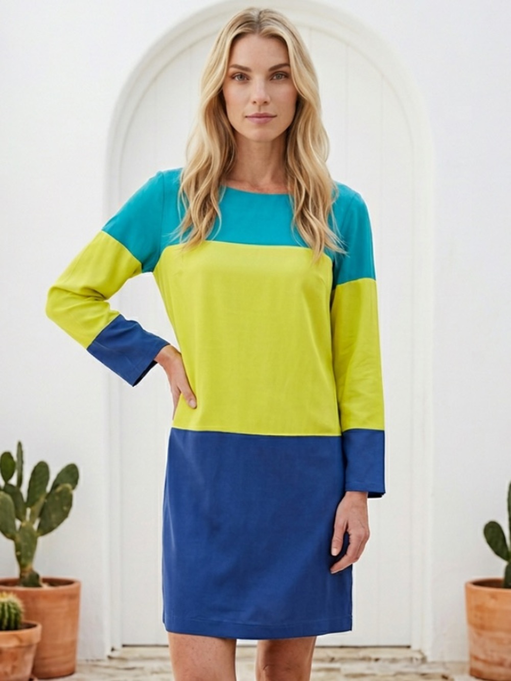 MAEVE Anthropologie Dress Colorblock Shift Mini Dress Colorful